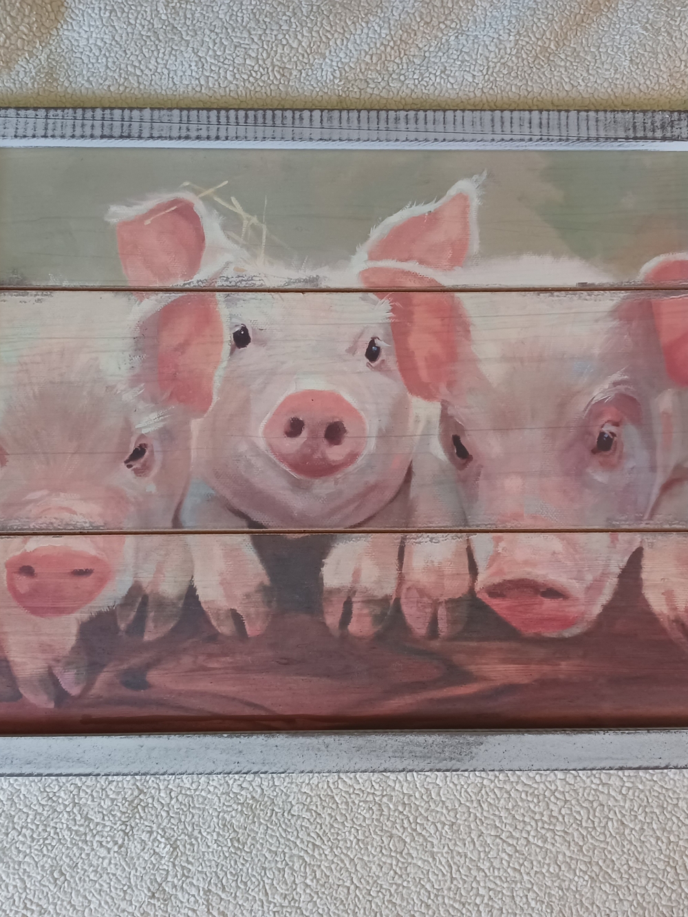 Hobby Lobby Pink Pig Trio Wood Wall Art